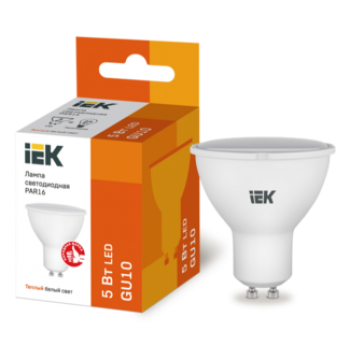 IEK Лампа светодиодная PAR16 софит 5Вт 230В 3000К GU10 - LLE-PAR16-5-230-30-GU10